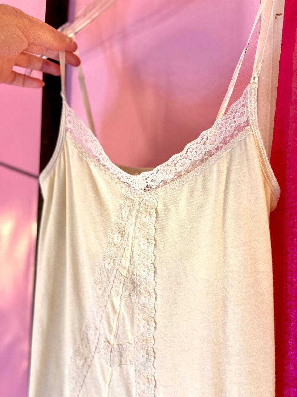 Vintage Hollister Tank Top Lace Detail Feminine Ruffle y2k Women’s Small - Picture 2 of 5